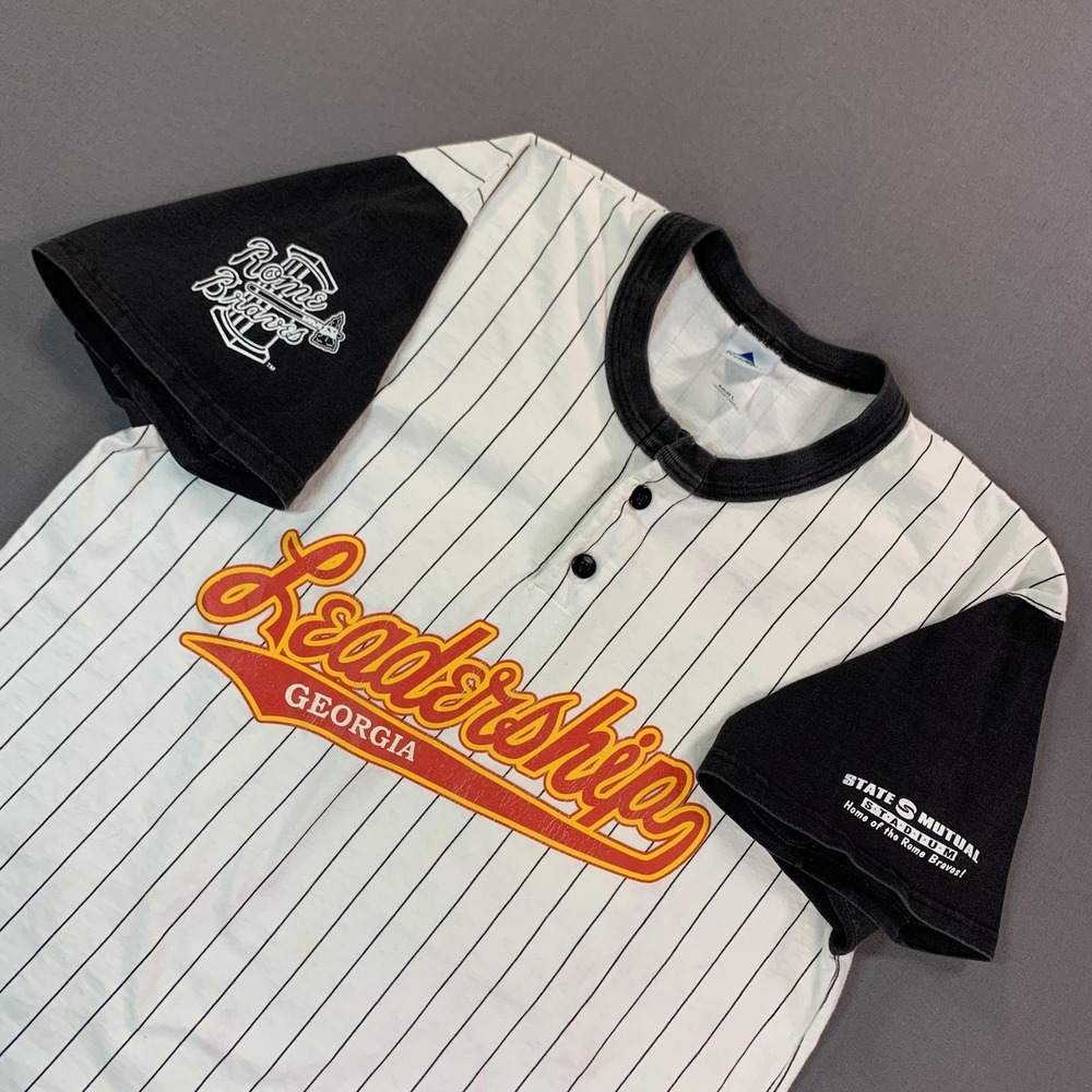 Vintage Rome Braves Jersey Men L White Minor League Baseball‎ Augusta 03 Shirt